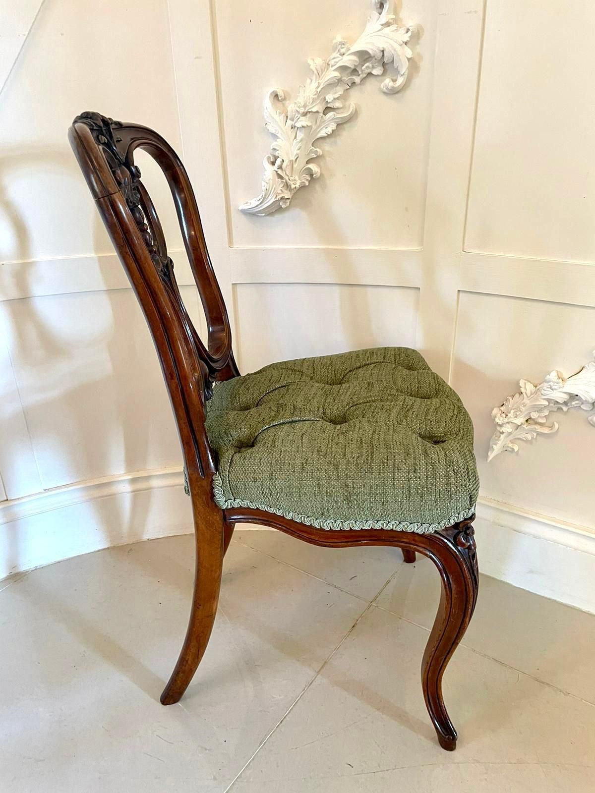Fine Quality Antique Victorian Set Of Four French Carved Walnut Side Chairs photo 2125.0