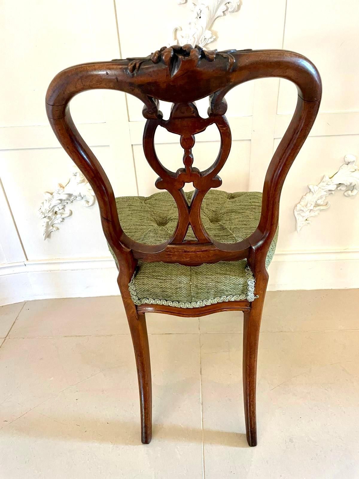 Fine Quality Antique Victorian Set Of Four French Carved Walnut Side Chairs photo buy