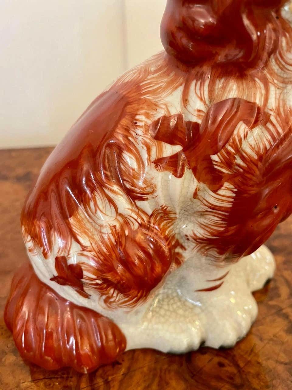 Pair Of Antique Victorian Staffordshire Dogs photo vintage