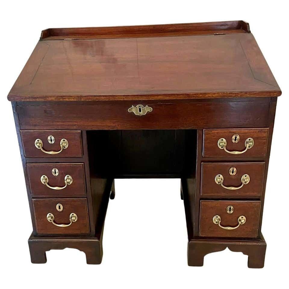 Unusual Antique George Lii Mahogany And Oak Desk photo furniture