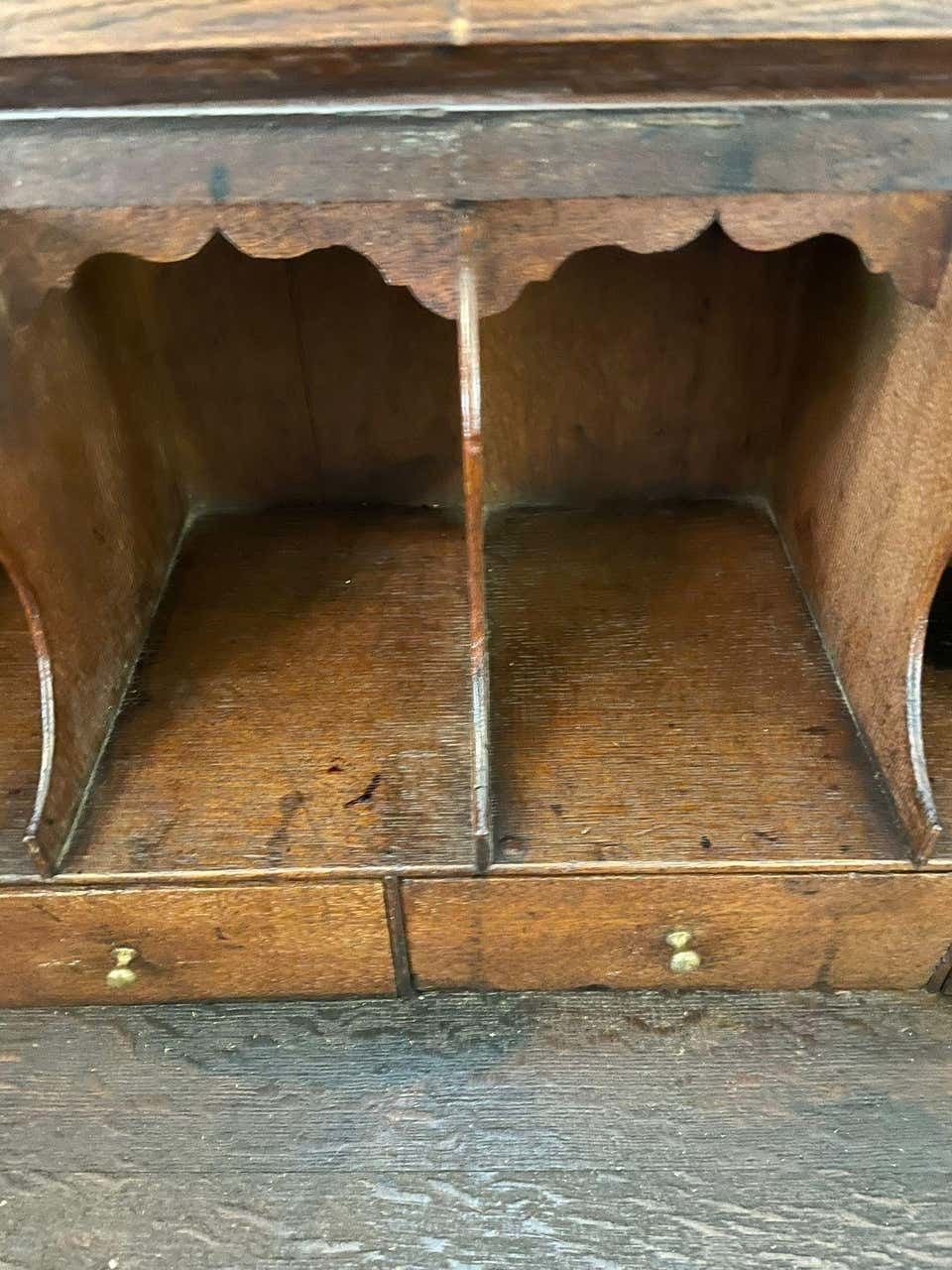 Furniture Unusual Antique George Lii Mahogany And Oak Desk photo