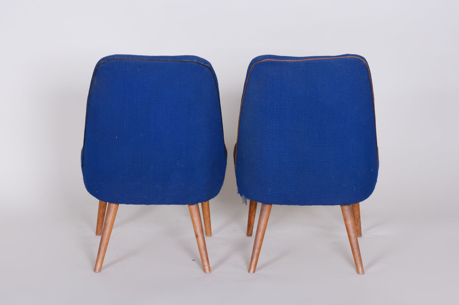 Set Of 2 Blue Mid Century Armchairs, Made In 1950s Czechia. Ash, Original. photo 210.0