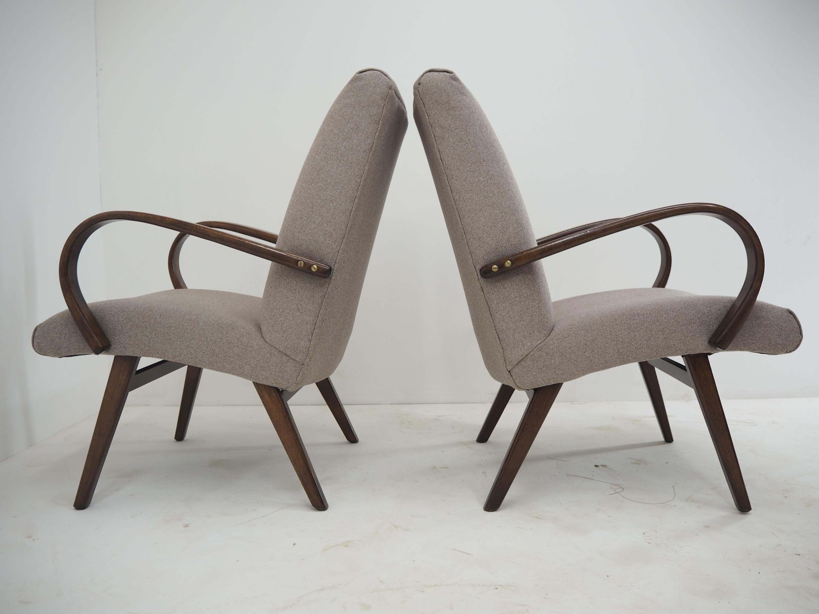 1960s Pair Of Ton/Thonet Beech Armchairs, Czechoslovakia photo furniture