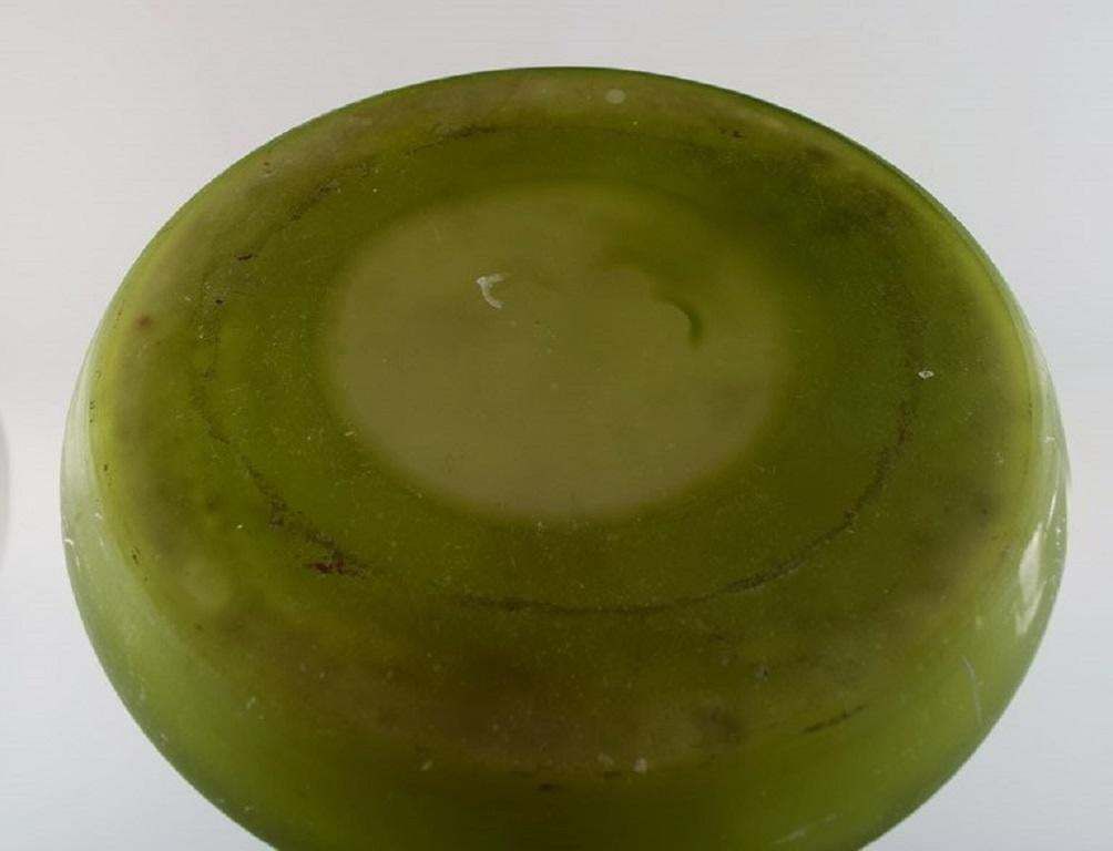 photo furniture Giant Emile Gallé Vase In Frosted And Green Art Glass With Motifs Of Foliage