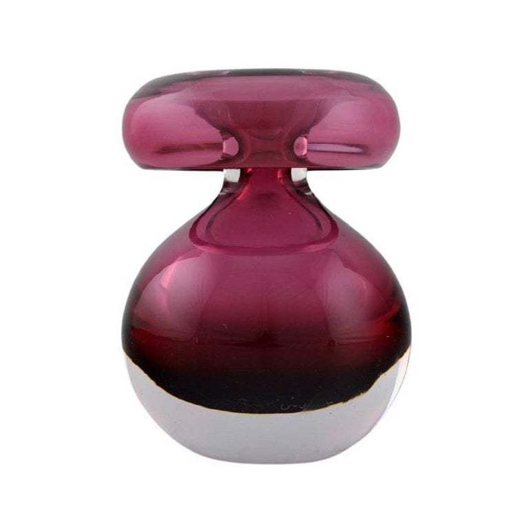 Nanny Still For Riihimäen Lasi, Vase In Pink And Clear Art Glass