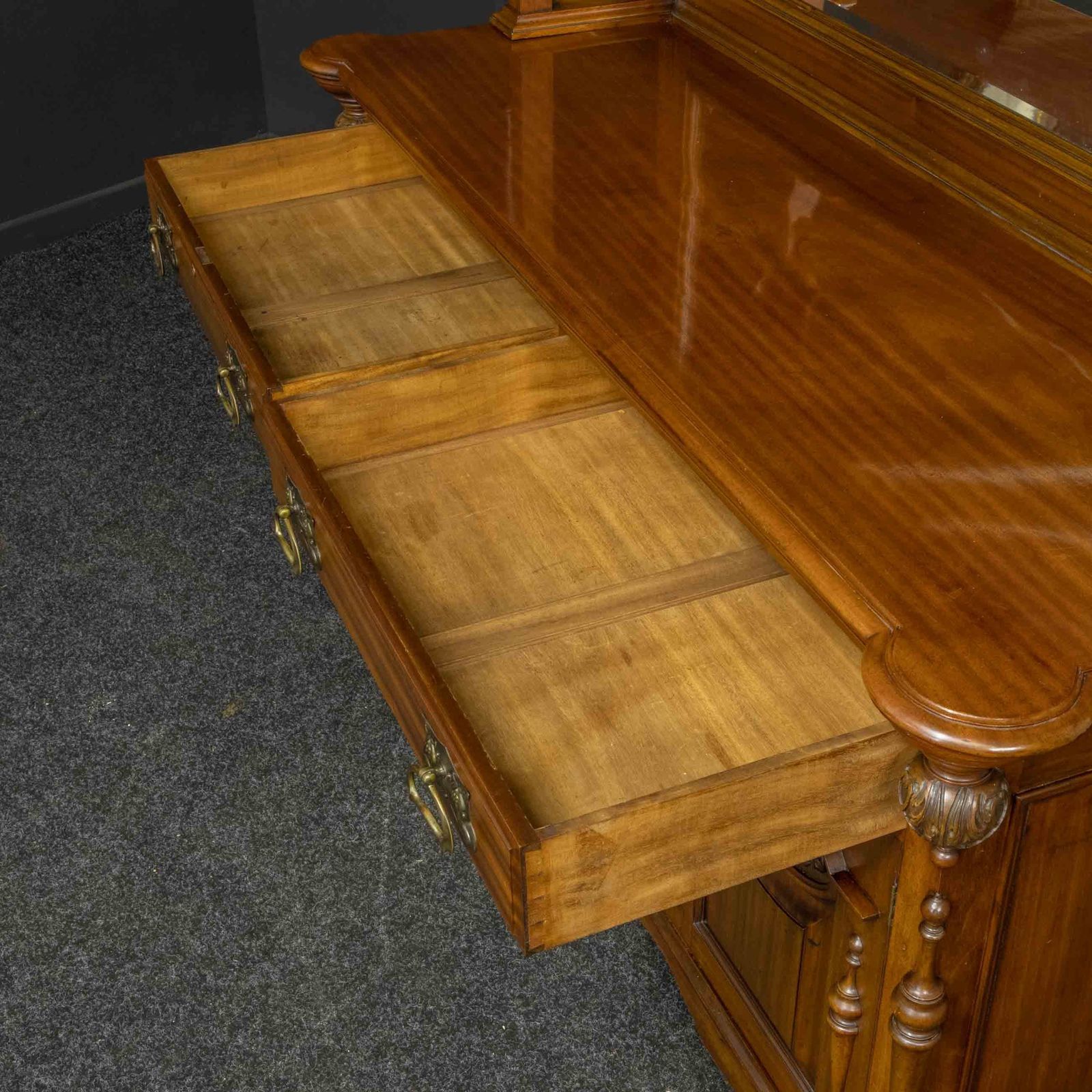 Furniture Victorian Mahogany Sideboard, 1800s photo