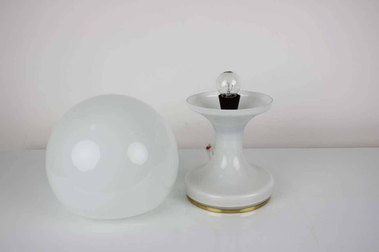 Mid Century All Glass Table Lamp/ Osvětlovací Sklo Valašské Meziříčí, 1970's. photo vinterior