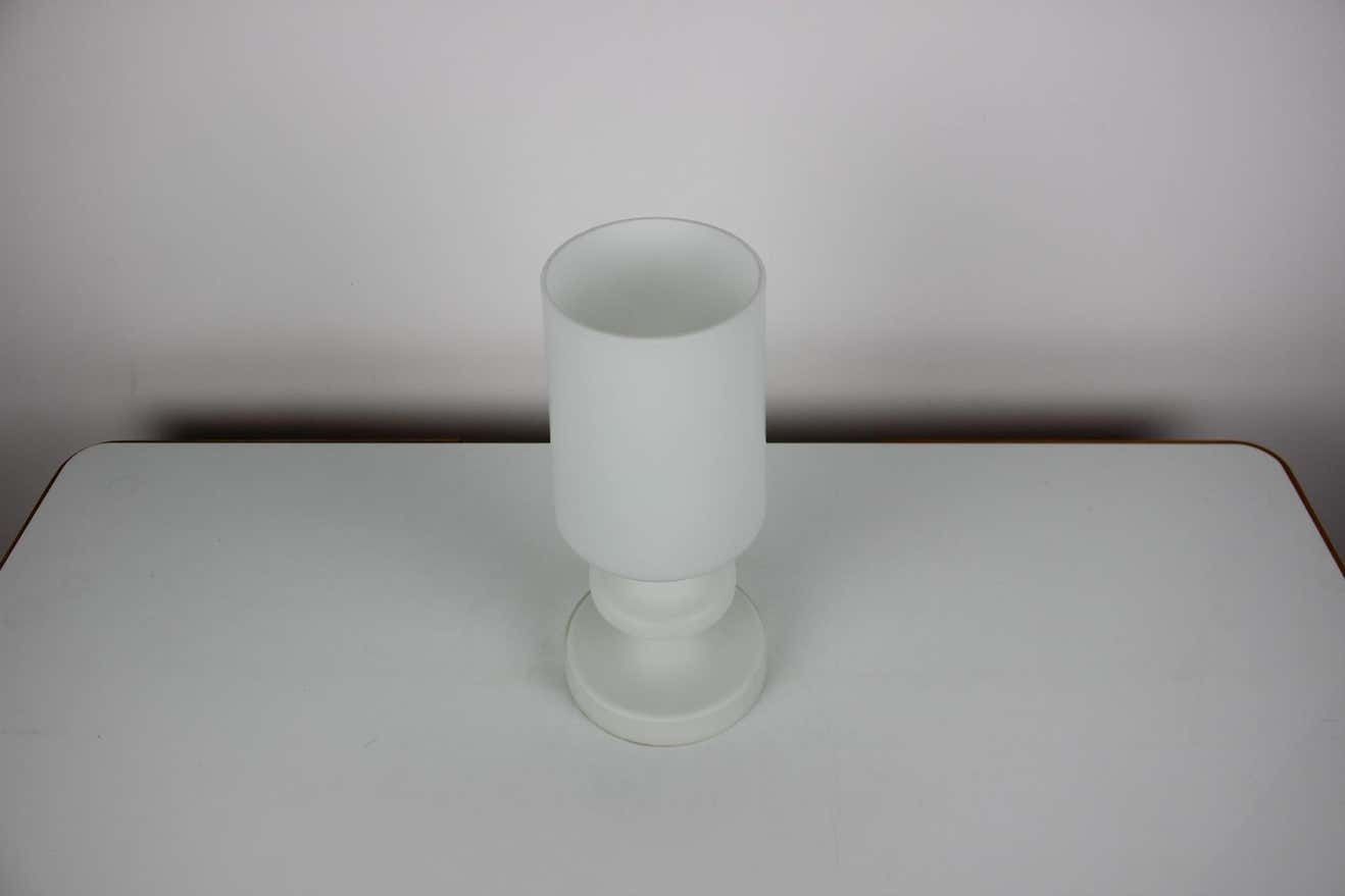 Mid Century All Glass Table Lamp/ Osvětlovací Sklo Valašské Meziříčí, 1970's. photo Lighting