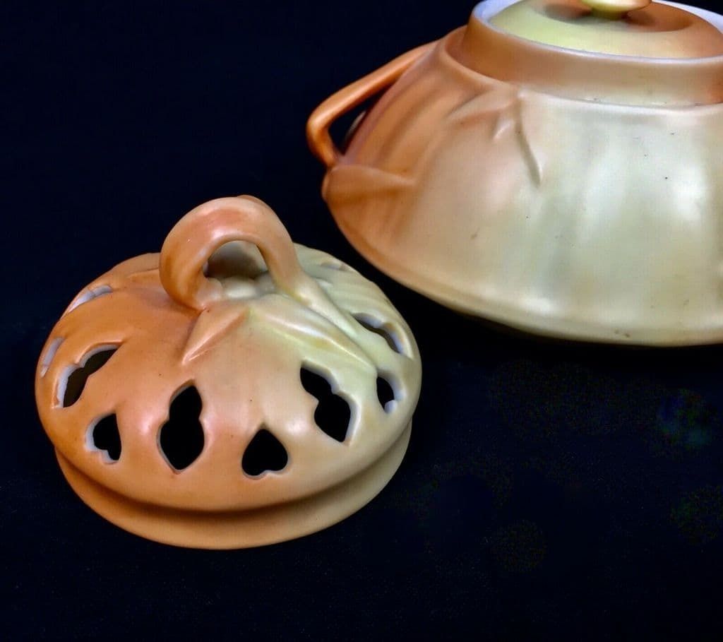 Antique Royal Worcester Porcelain Blush Ivory Pot Pourri Vase / 1923 photo buy