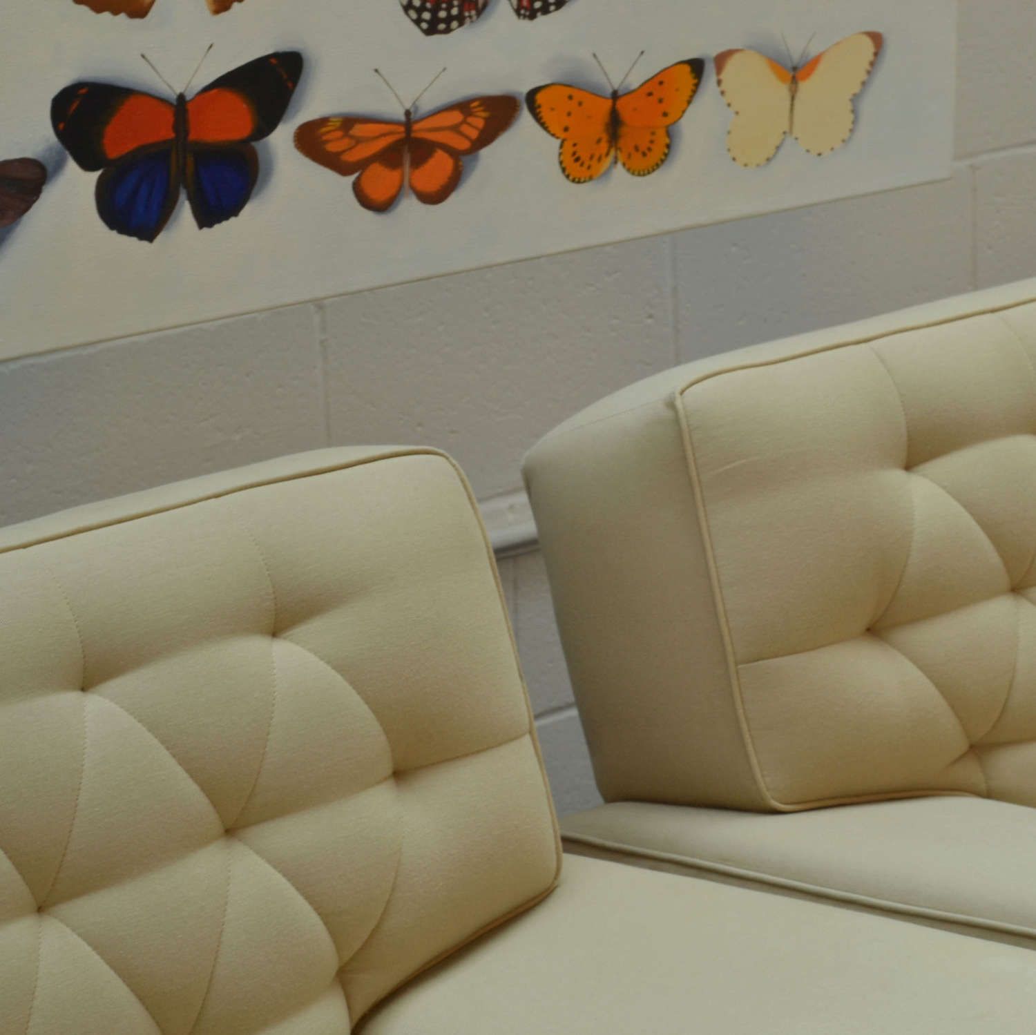 8500.0 Pair Of Large Cream 1950's Club Chairs Attributed To Paul Mccobb photo