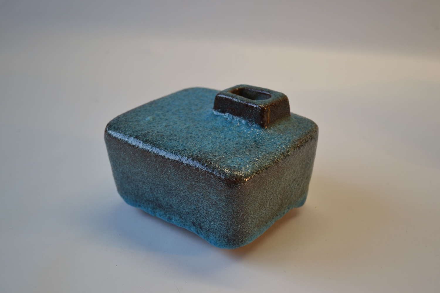 Home Decor Set Of Six Block Vases In Purple And Turquoise Ceramic By Groeneveldt photo