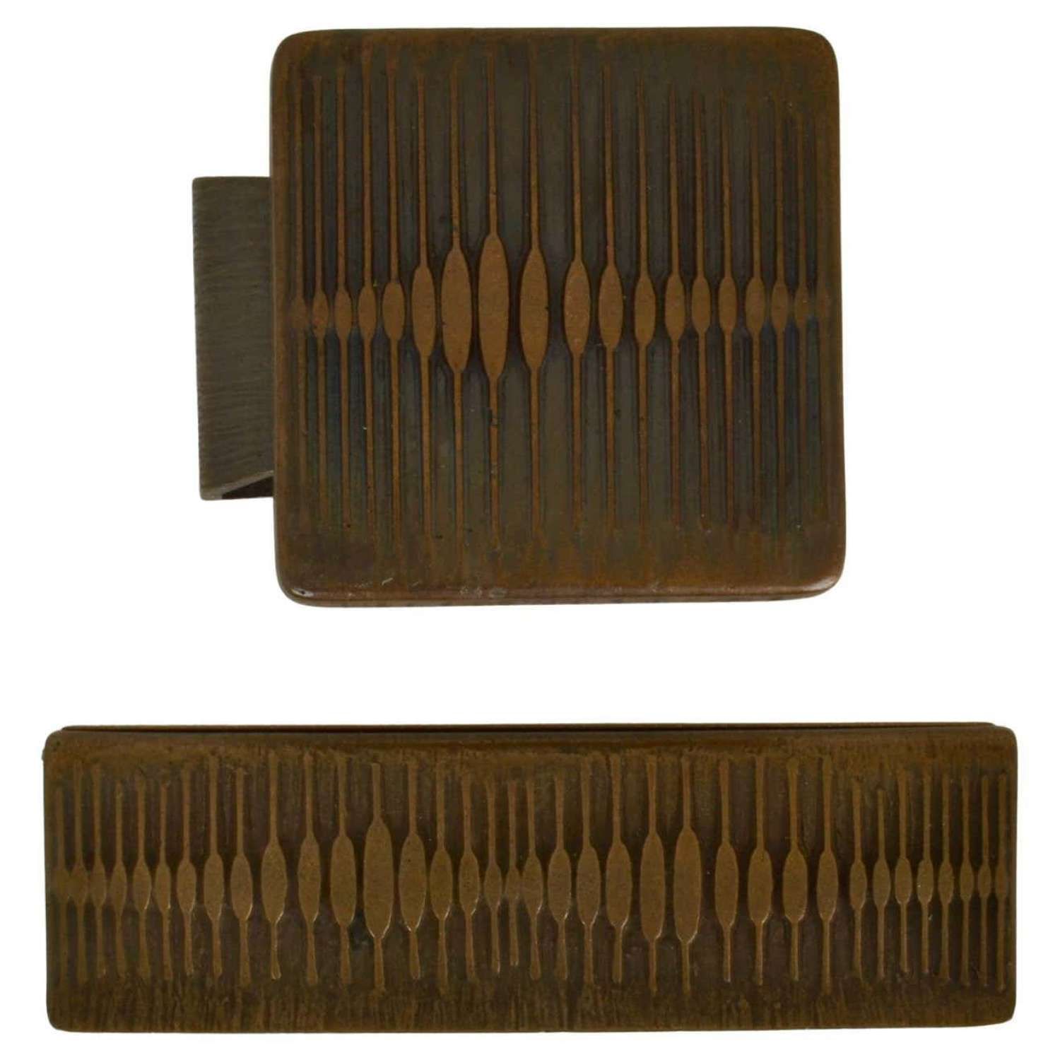 Bronze Square Push And Pull Door Handle And Letterbox