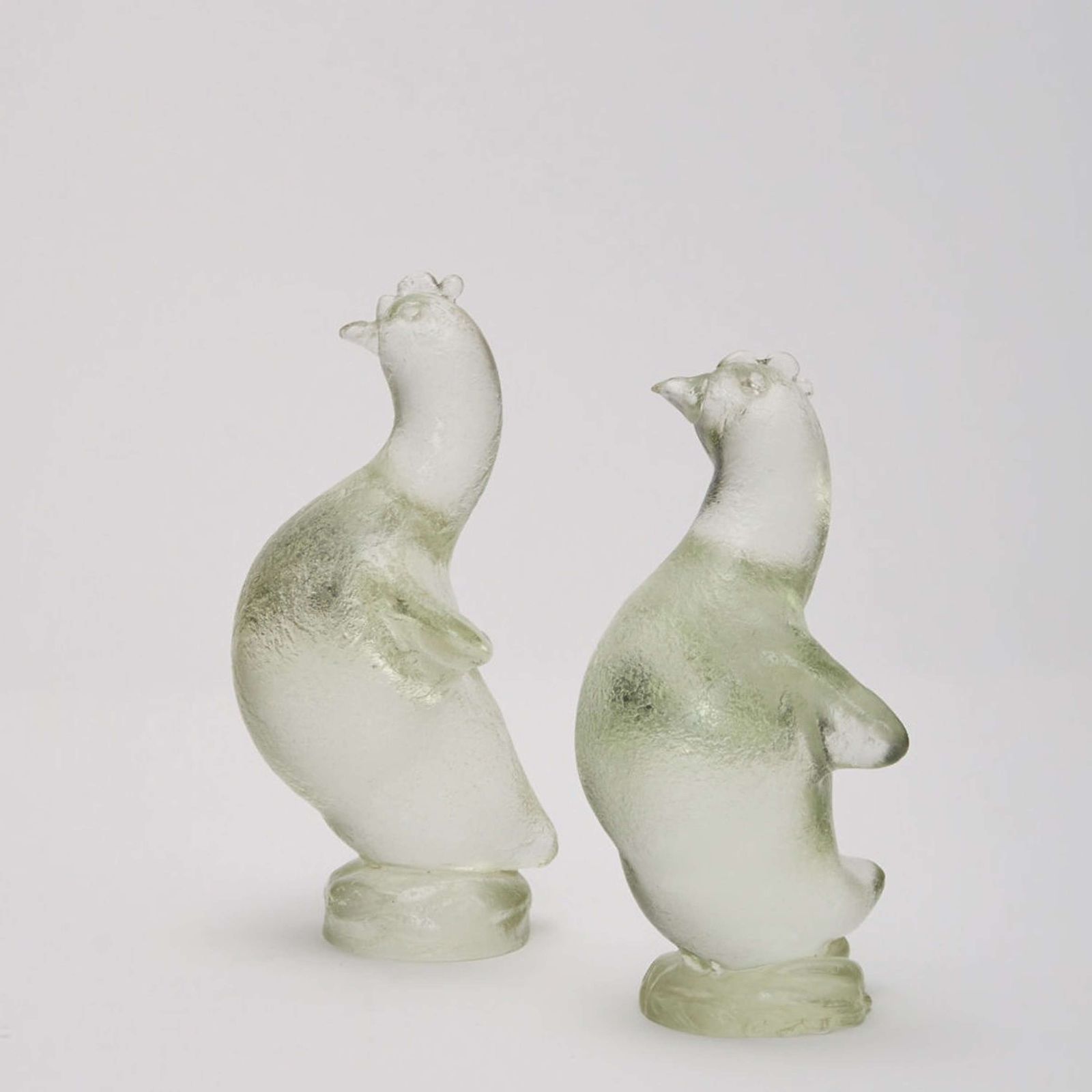 Two Hen Sculptures In Corroso Glass By Archimede Seguso Circa 1938 photo Art