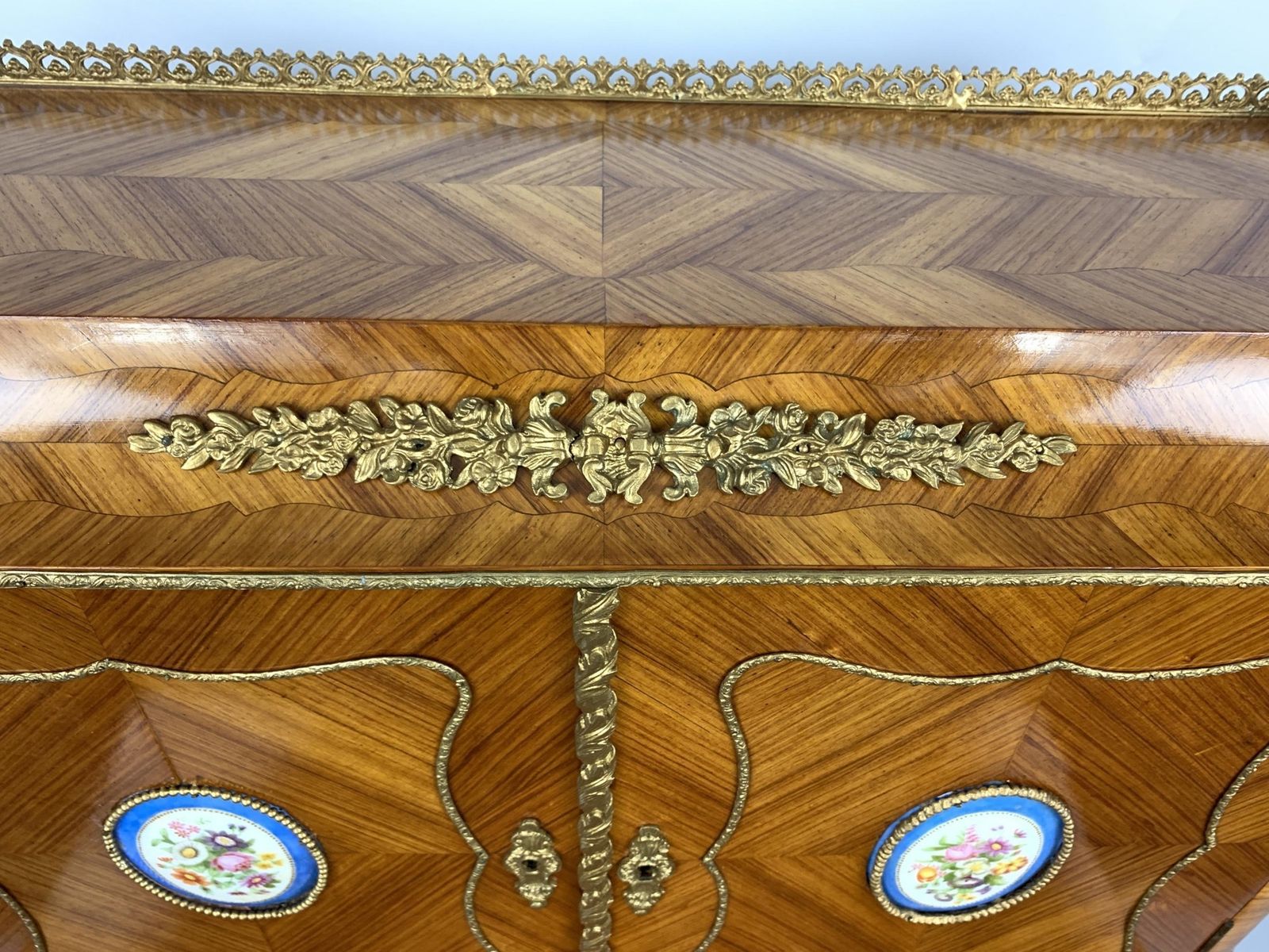 photo buy French Kingwood, Gilt Metal And Porcelain Mounted Bonheur Du Jour, Late 19th Century