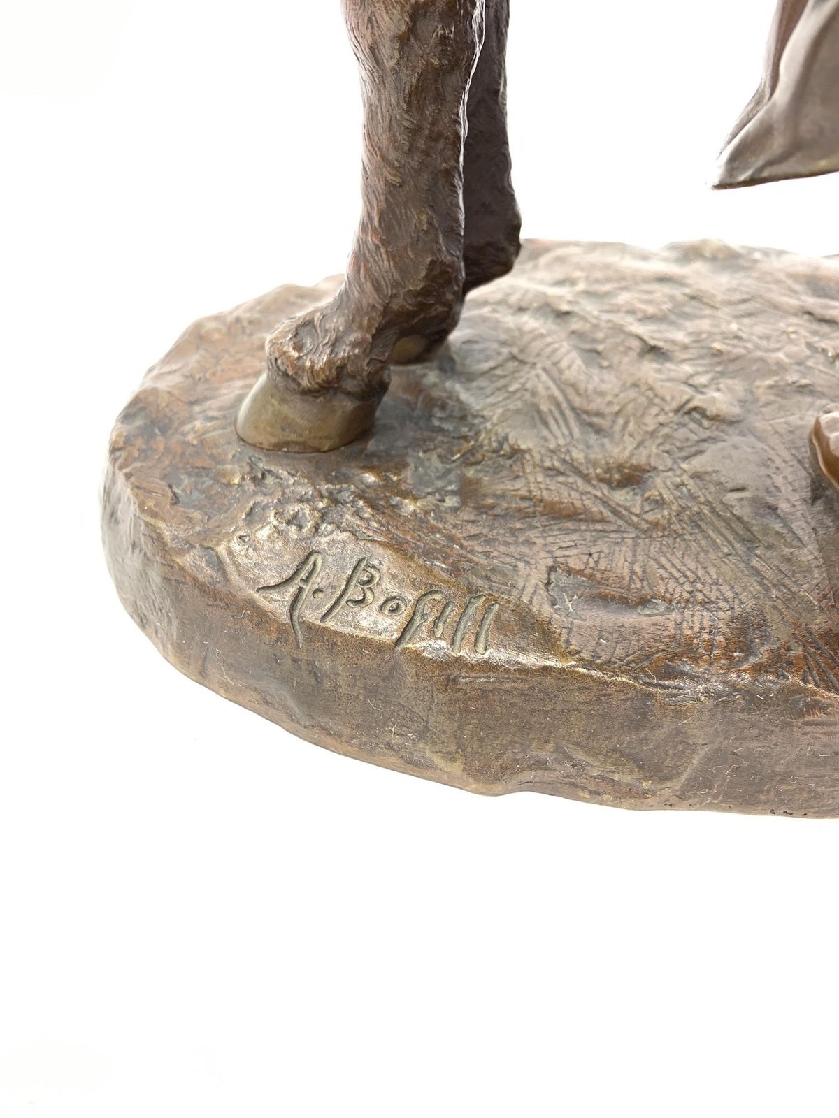 6300.0 A French Patinated Bronze Group Of A Figure And Donkey, Entitled 'Anier Du Caire' photo