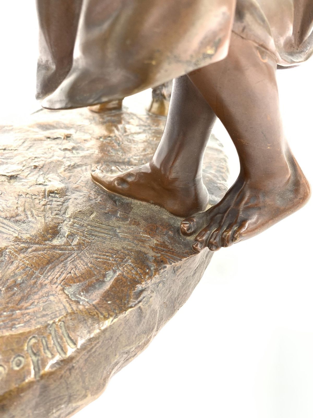 photo vinterior A French Patinated Bronze Group Of A Figure And Donkey, Entitled 'Anier Du Caire'