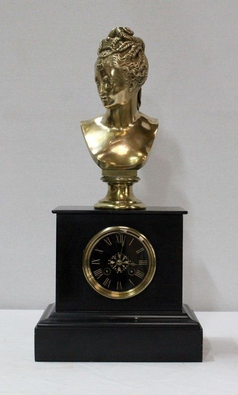 Marble Clock And Bronze Bust Of Diane De Poitiers, After J. Goujon    2nd Part 19th Century photo Art