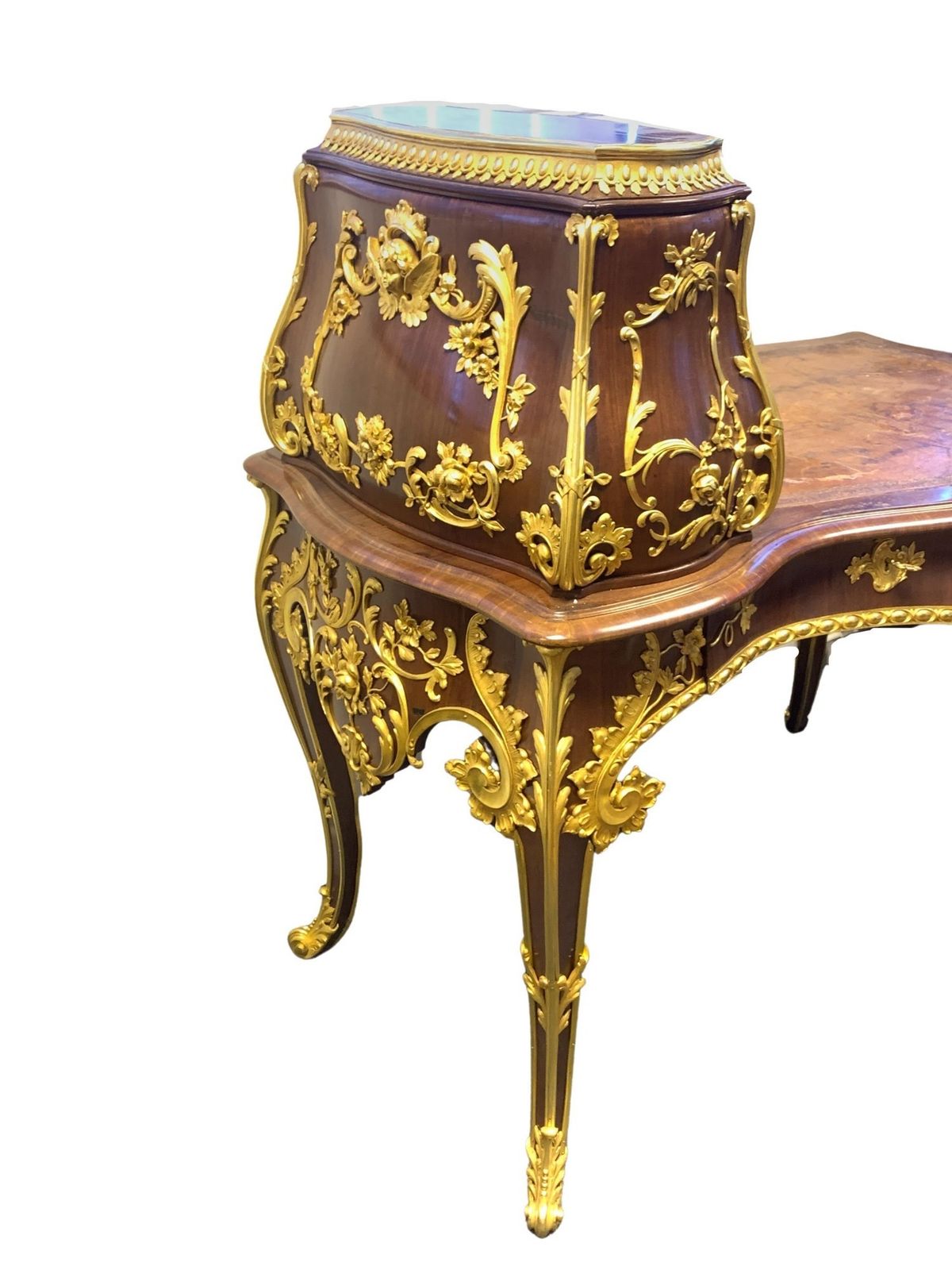 A Fine Antique 19th Century Wood And Bronze Inlaid Desk, French Or Russian photo vinterior