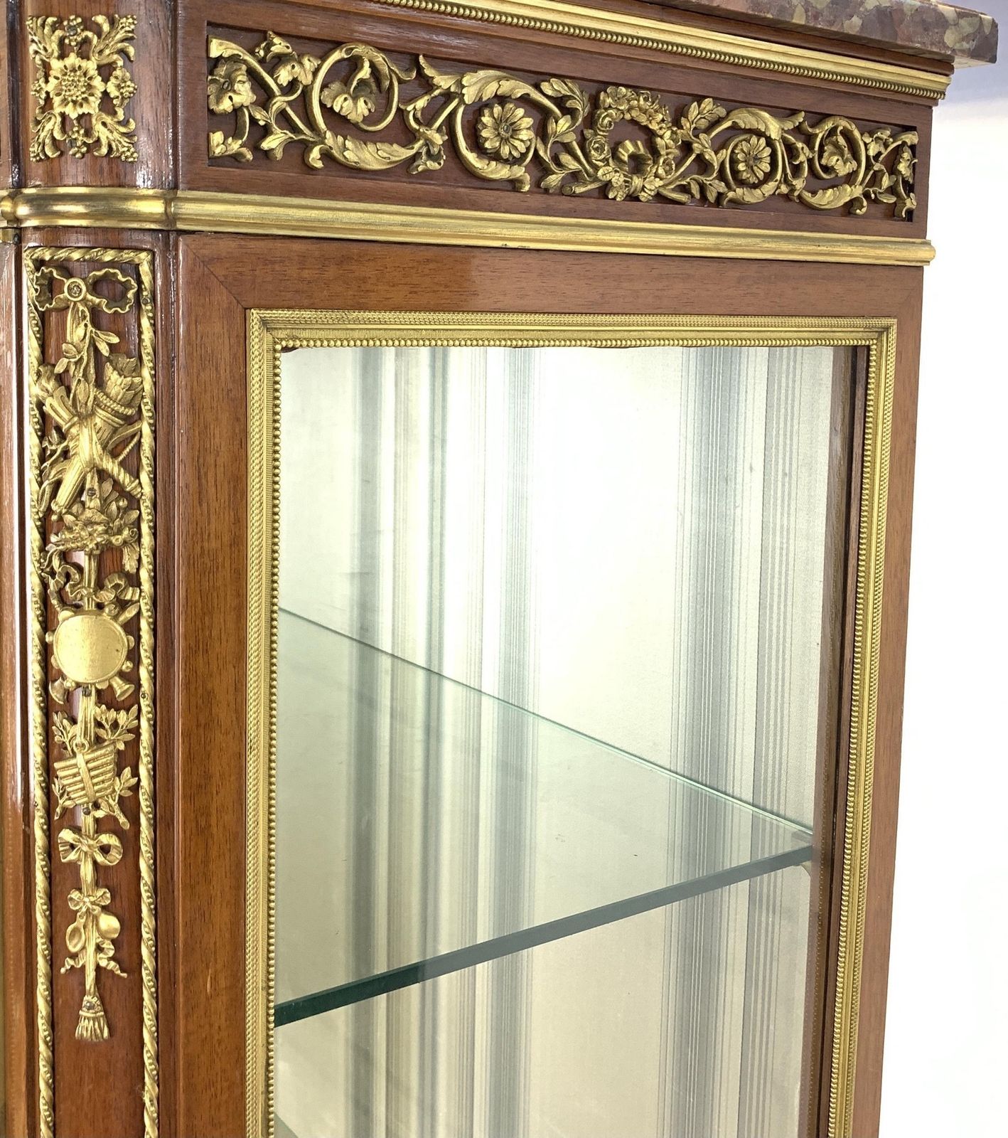 Furniture Louis XVI Style Display Cabinet With Ormolu Mounts, Maison Krieger, France, 19th Century photo