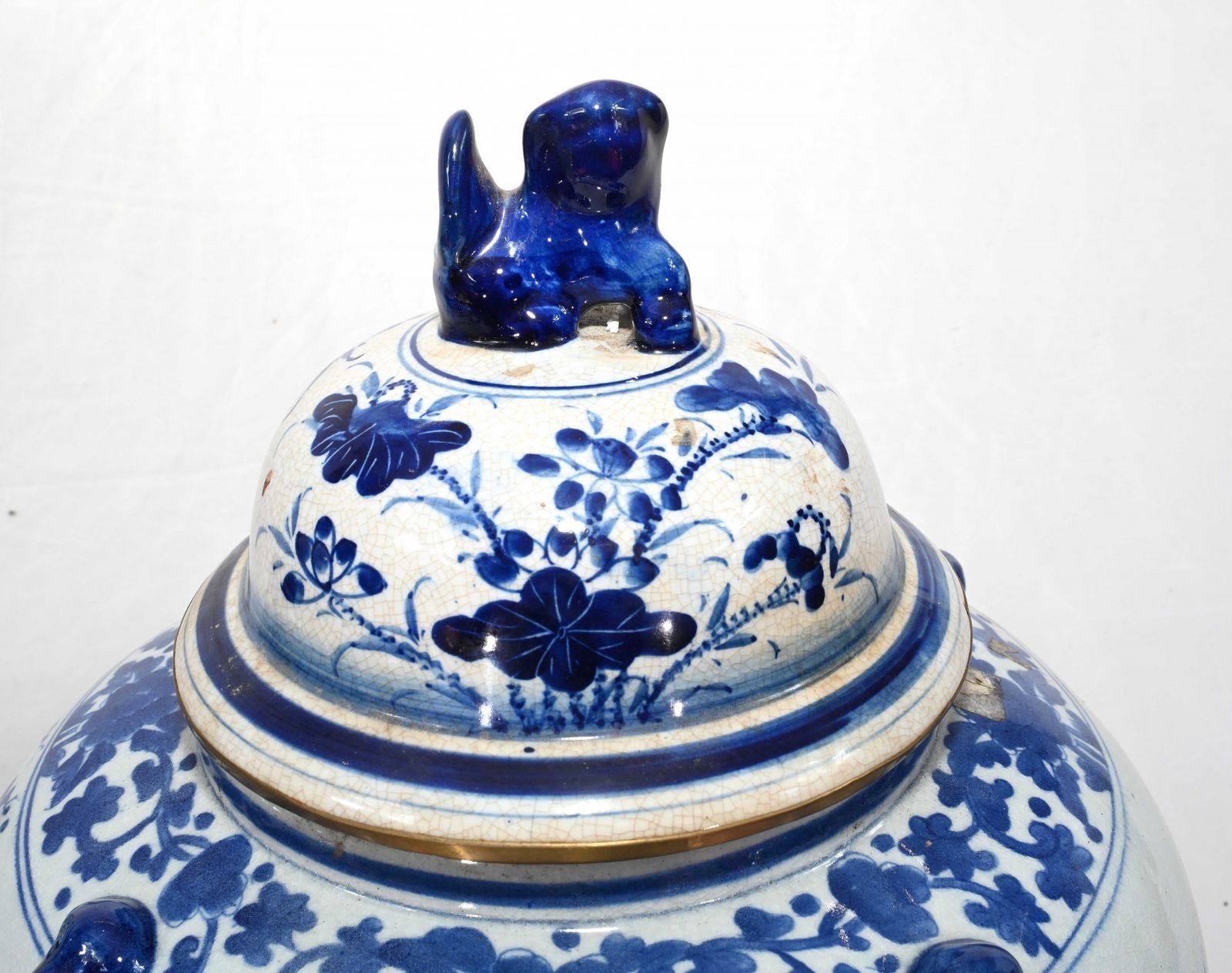 Nanking Porcelain Temple Jars Lidded Blue And White Urns photo vinterior