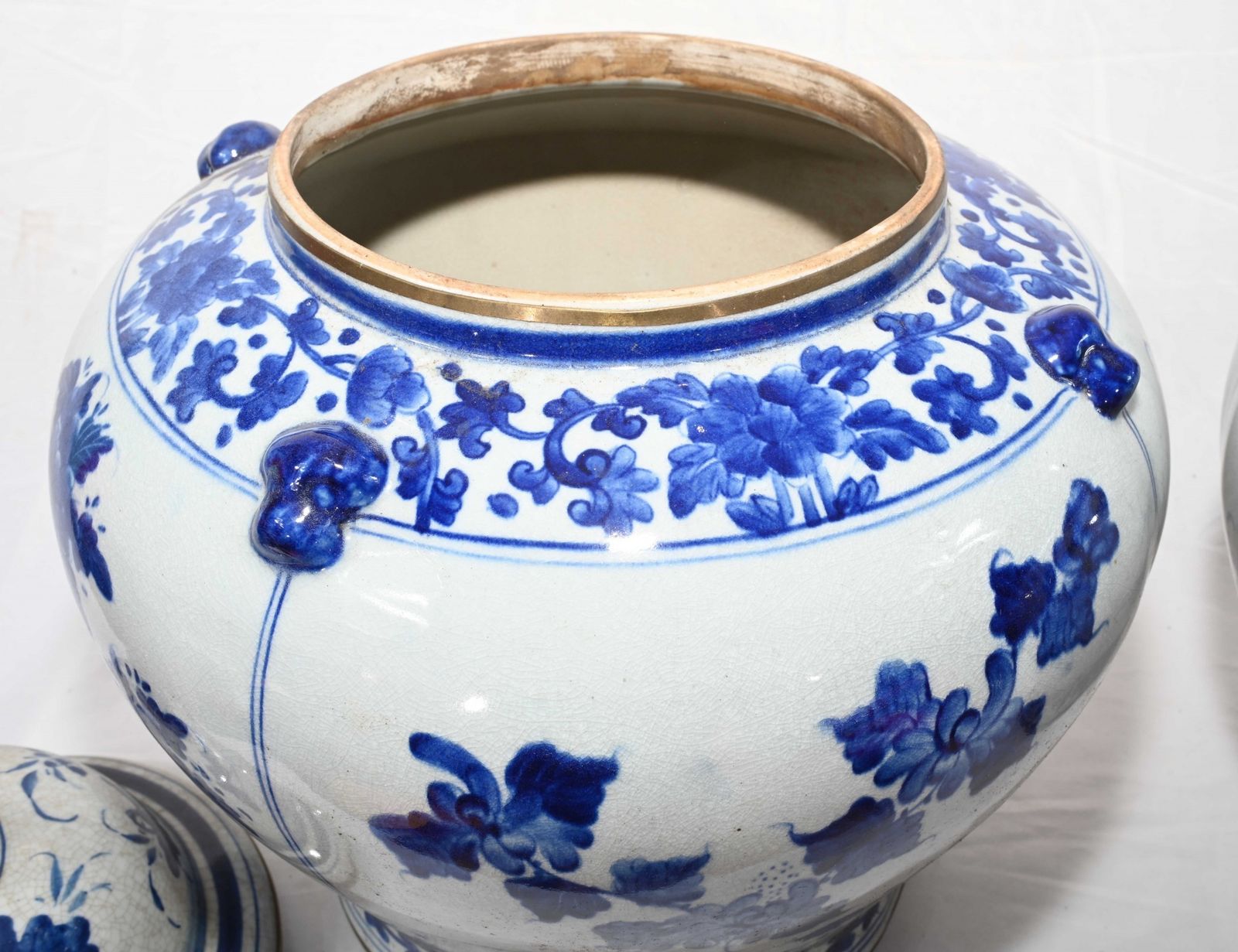 Nanking Porcelain Temple Jars Lidded Blue And White Urns photo buy