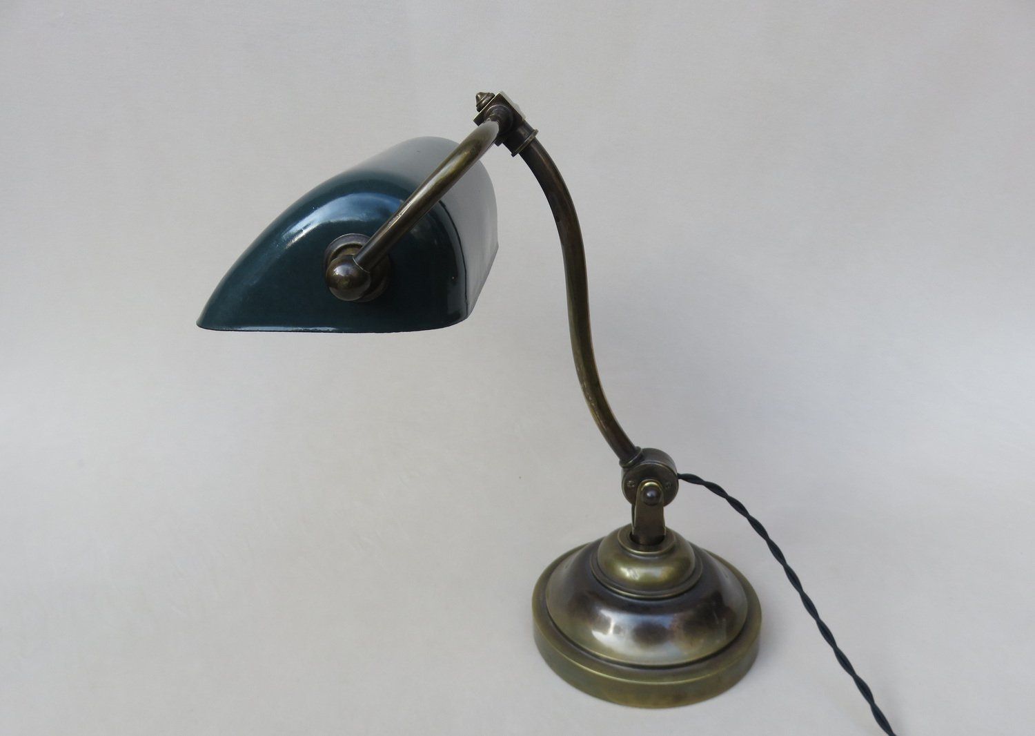 Art Nouveau Enameled Brass Banker's Lamp photo vinterior