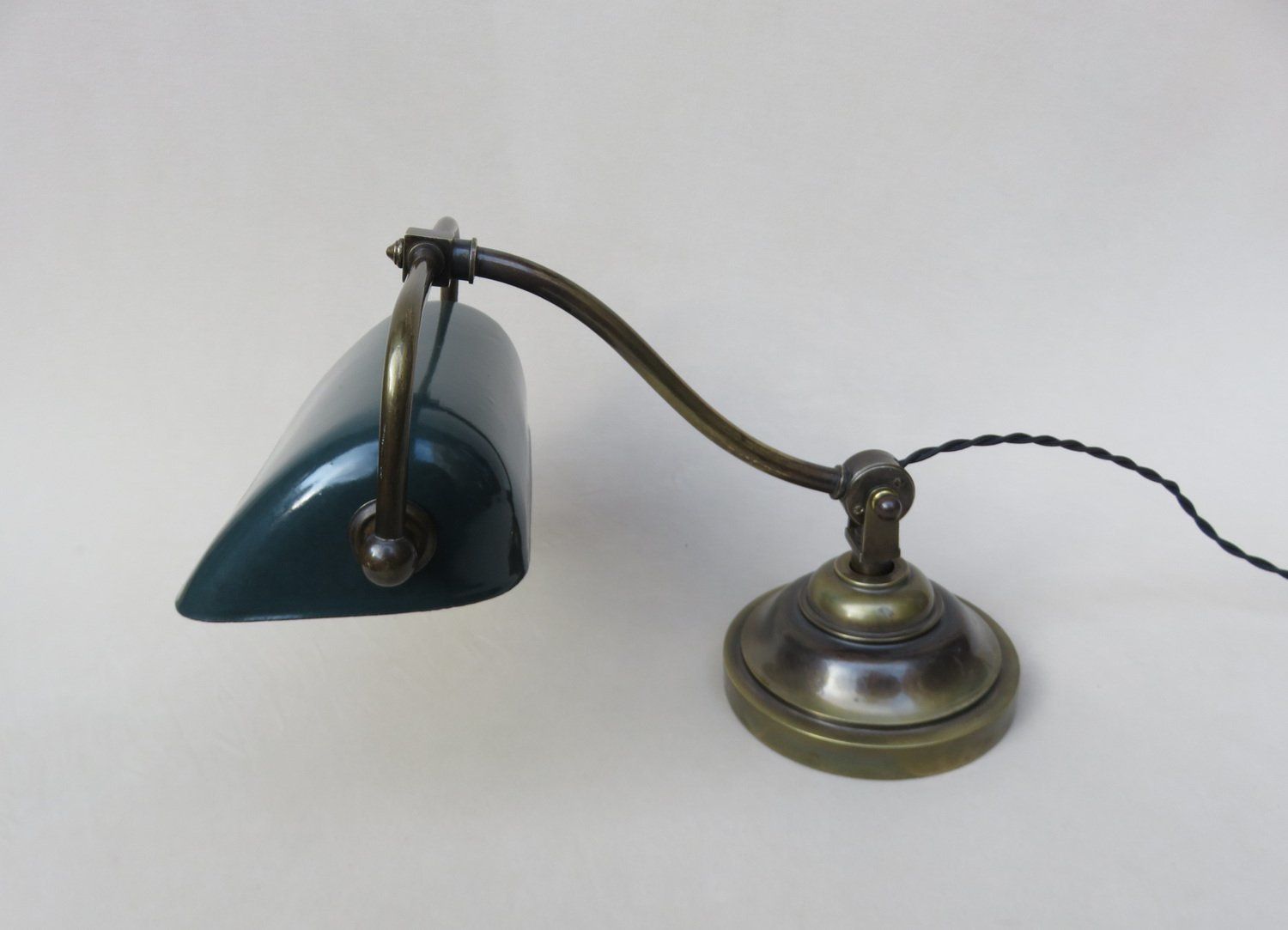 Art Nouveau Enameled Brass Banker's Lamp photo buy