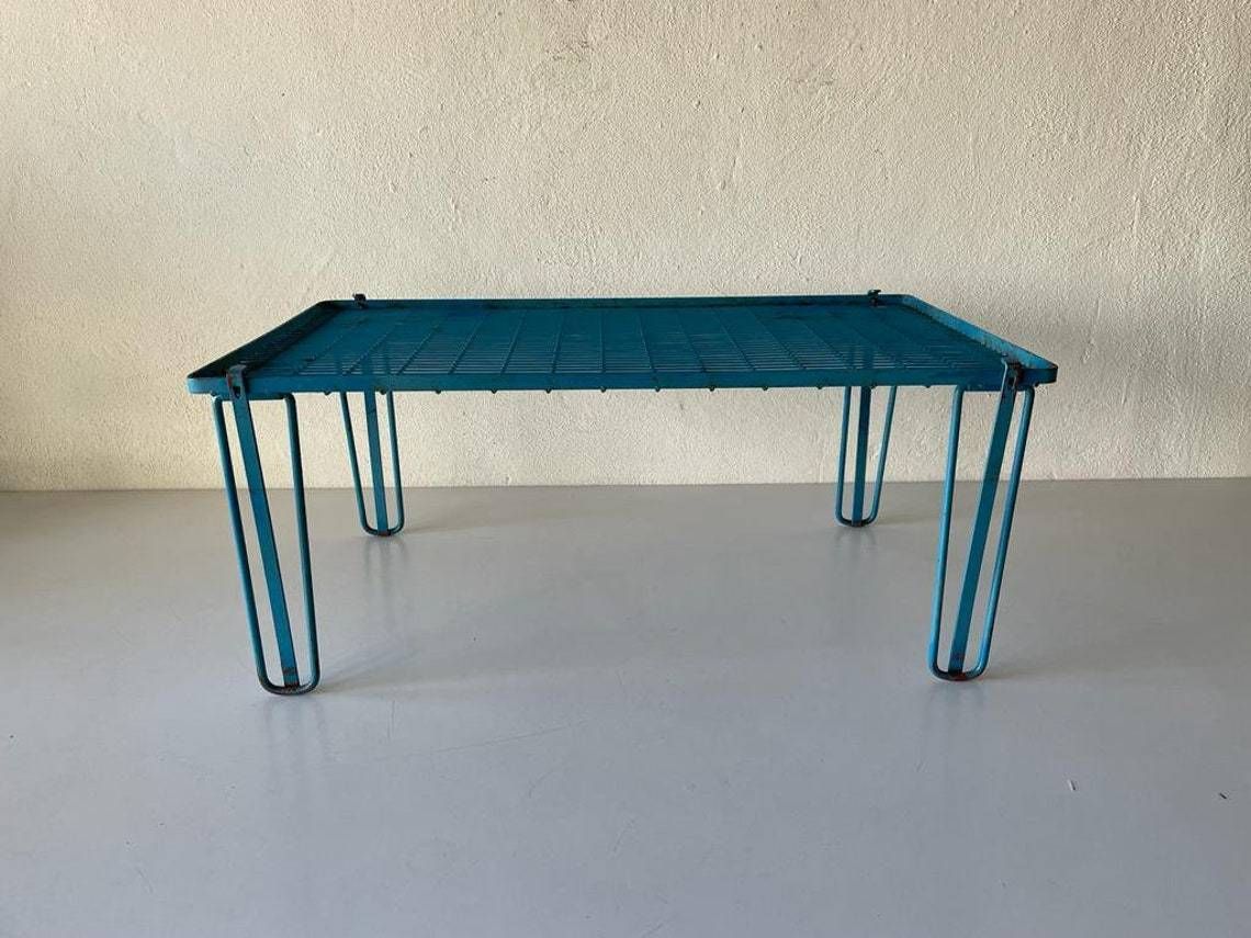 photo for sale Mid Century Folding Leg Industrial Shelving Unit, 1950s