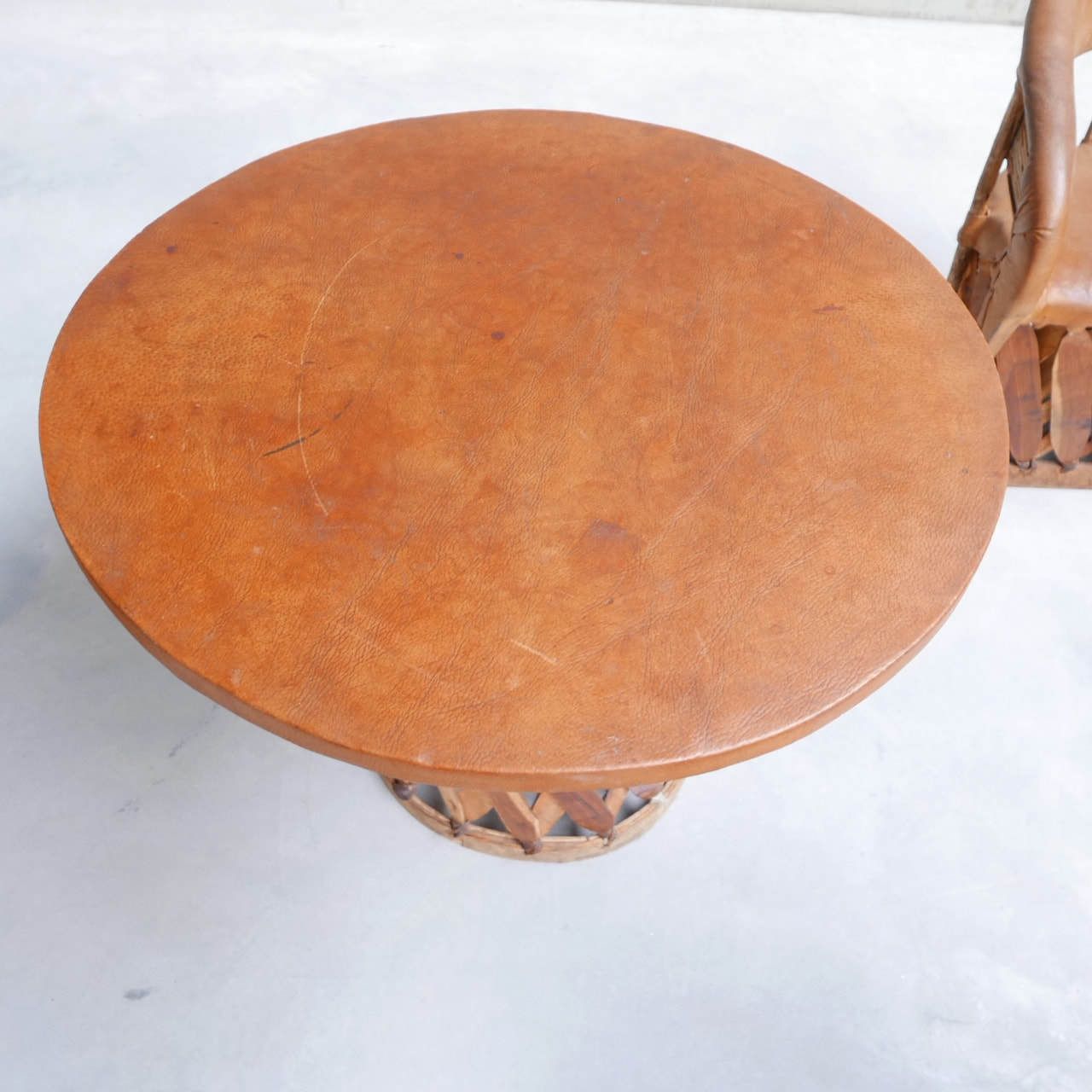 photo for sale Large Set Of Mid Century Art Populaire Dining Chair And Table Set