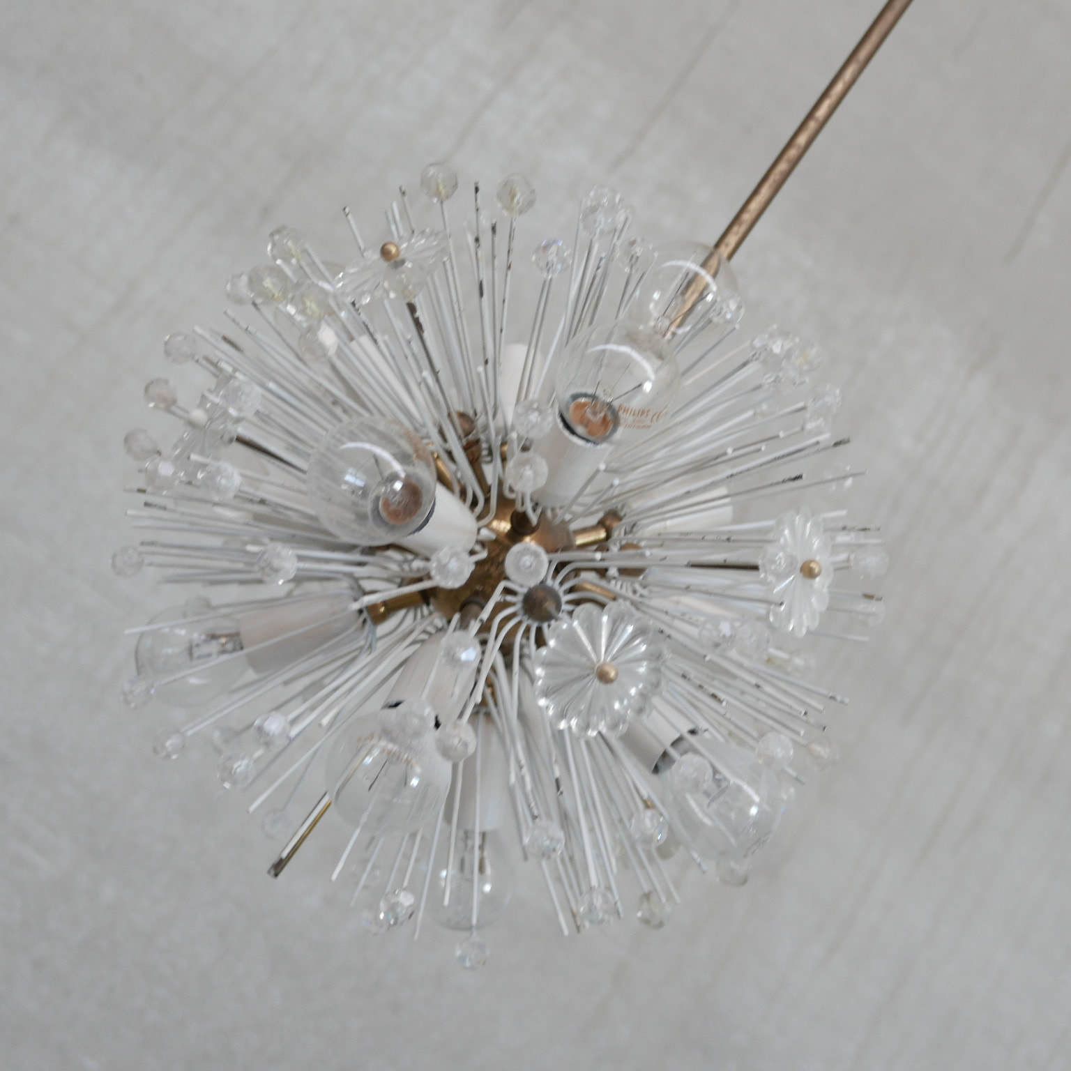 Austrian Mid Century Glass And Brass Chandelier Pendant By Emil Stejnar photo furniture