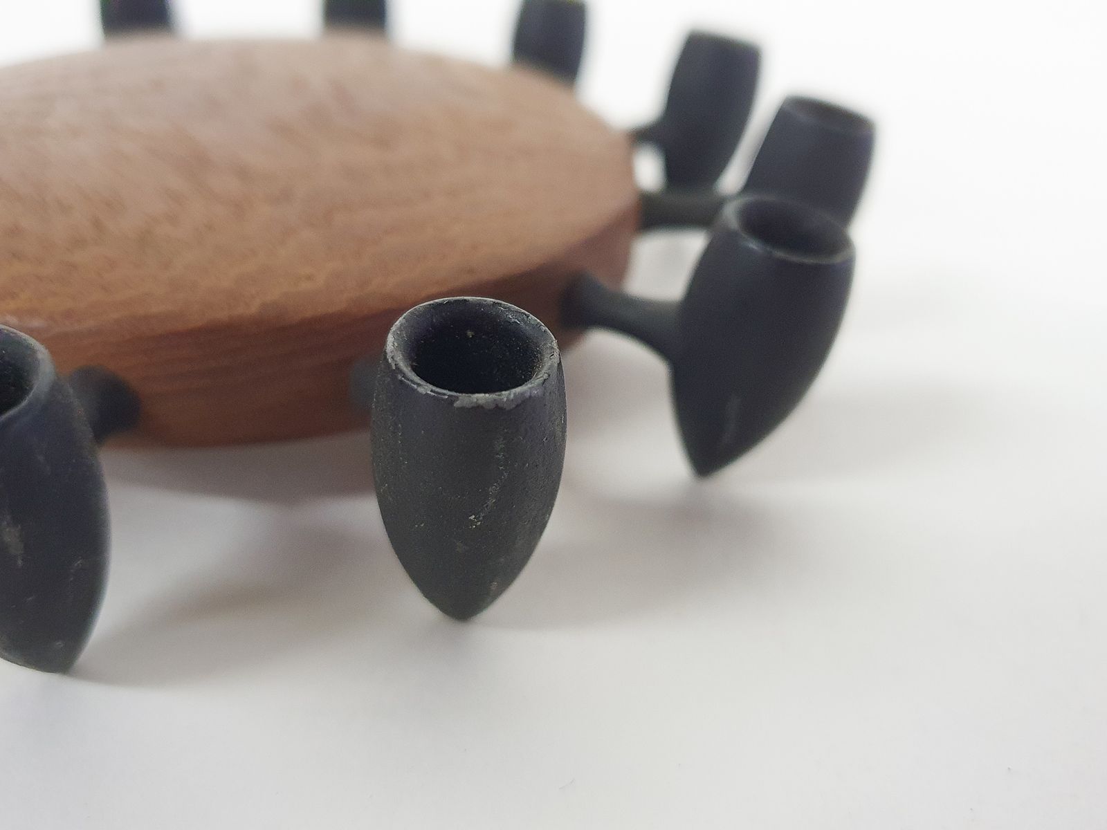 photo furniture Round Teak And Metal Candleholder By Digsmed, Danish Design, 1964