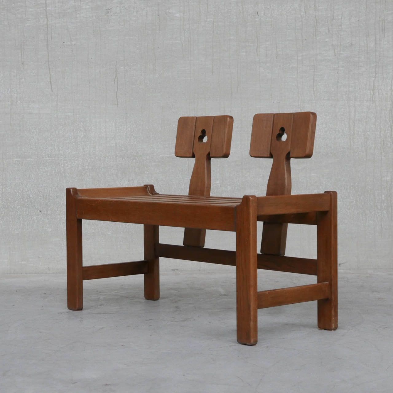 photo for sale Oak Mid Century French Guillerme Et Chambron Lounge Chairs