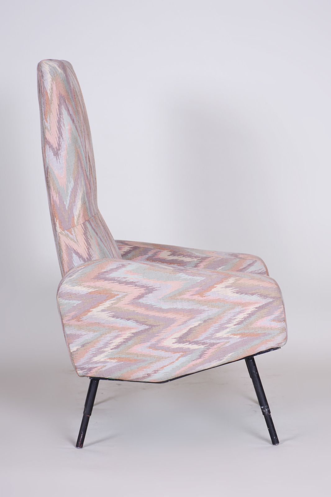 Mid Century Modern Armchair Made In 1950s Czechia. Original Condition, Metal. photo Furniture