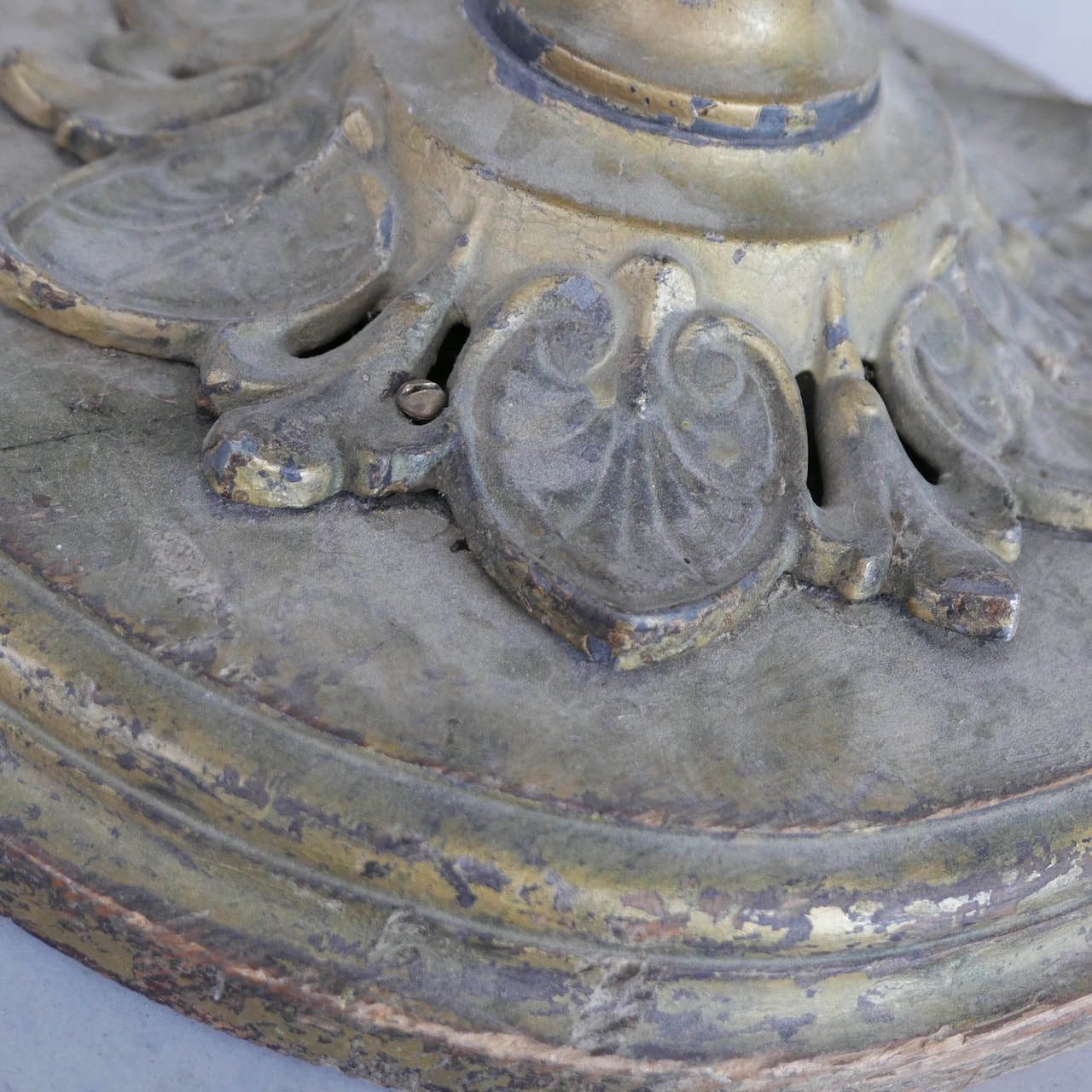 Art Deco French Wooden And Metal Gilt Floor Lamp photo vintage