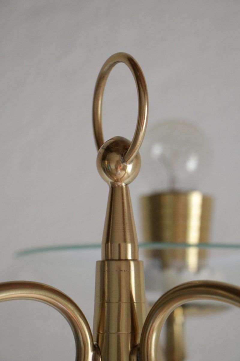 photo vintage Mid Century Italian Ash & Polished Brass Floor Lamp In The Style Of Pietro Chiesa, 1940s