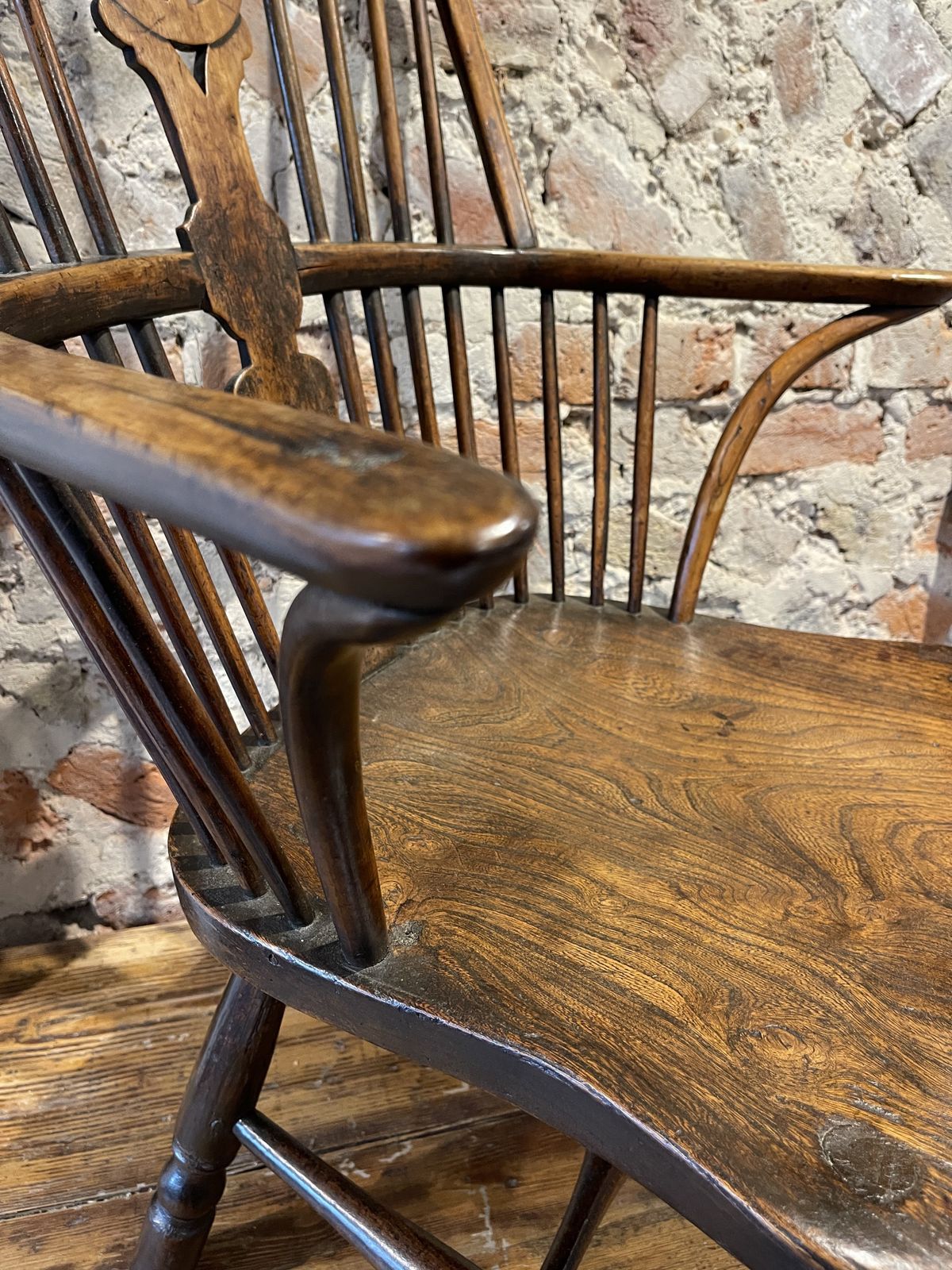 Early Antique Georgian Elm Windsor Elbow Chair photo buy