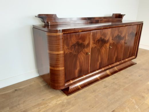 French Art Deco Flame Mahogany Sideboard photo furniture