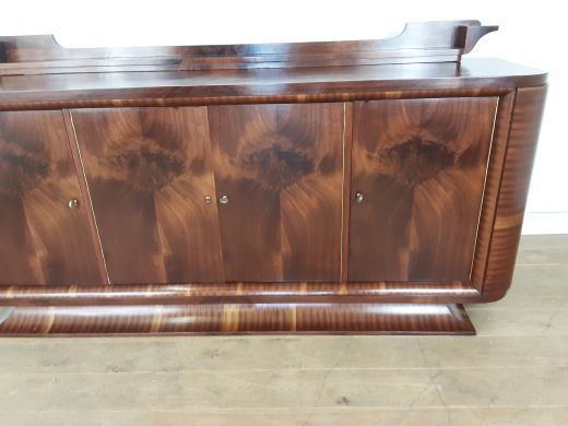 French Art Deco Flame Mahogany Sideboard photo Furniture