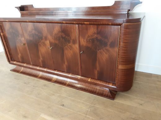 French Art Deco Flame Mahogany Sideboard photo 4500.0