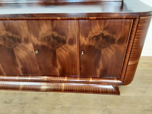 photo for sale French Art Deco Flame Mahogany Sideboard