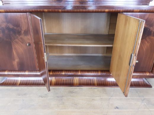 photo vintage French Art Deco Flame Mahogany Sideboard