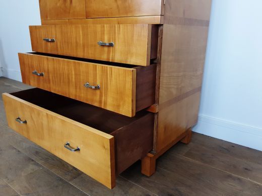 photo for sale Art Deco Linen Press In A Satin Maple