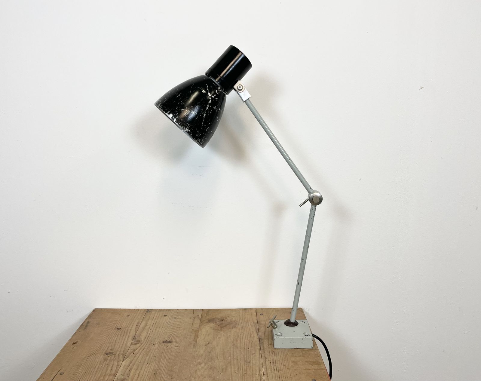 Black Industrial Table Lamp From Elektrosvit, 1970s