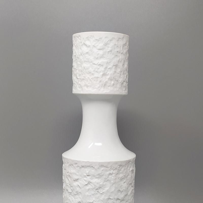 1970s Stunning Space Age White Vase In Bavaria's Porcelain. Made In Germany photo for sale