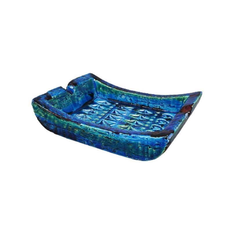 1960s Bitossi Ashtray/Catchall By Aldo Londi Blue Rimini Collection