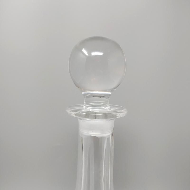 1960s Elegant Italian Mid Century Vintage Crystal Decanter With 6 Crystal Glasses photo vinterior