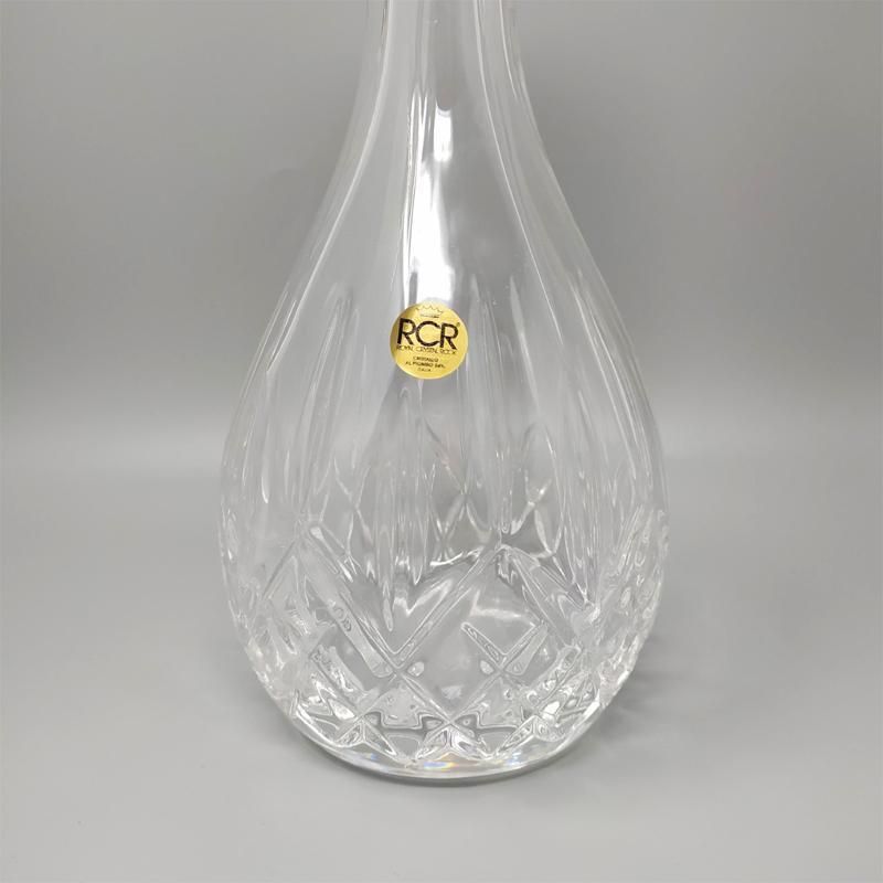 1960s Elegant Italian Mid Century Vintage Crystal Decanter With 6 Crystal Glasses photo buy