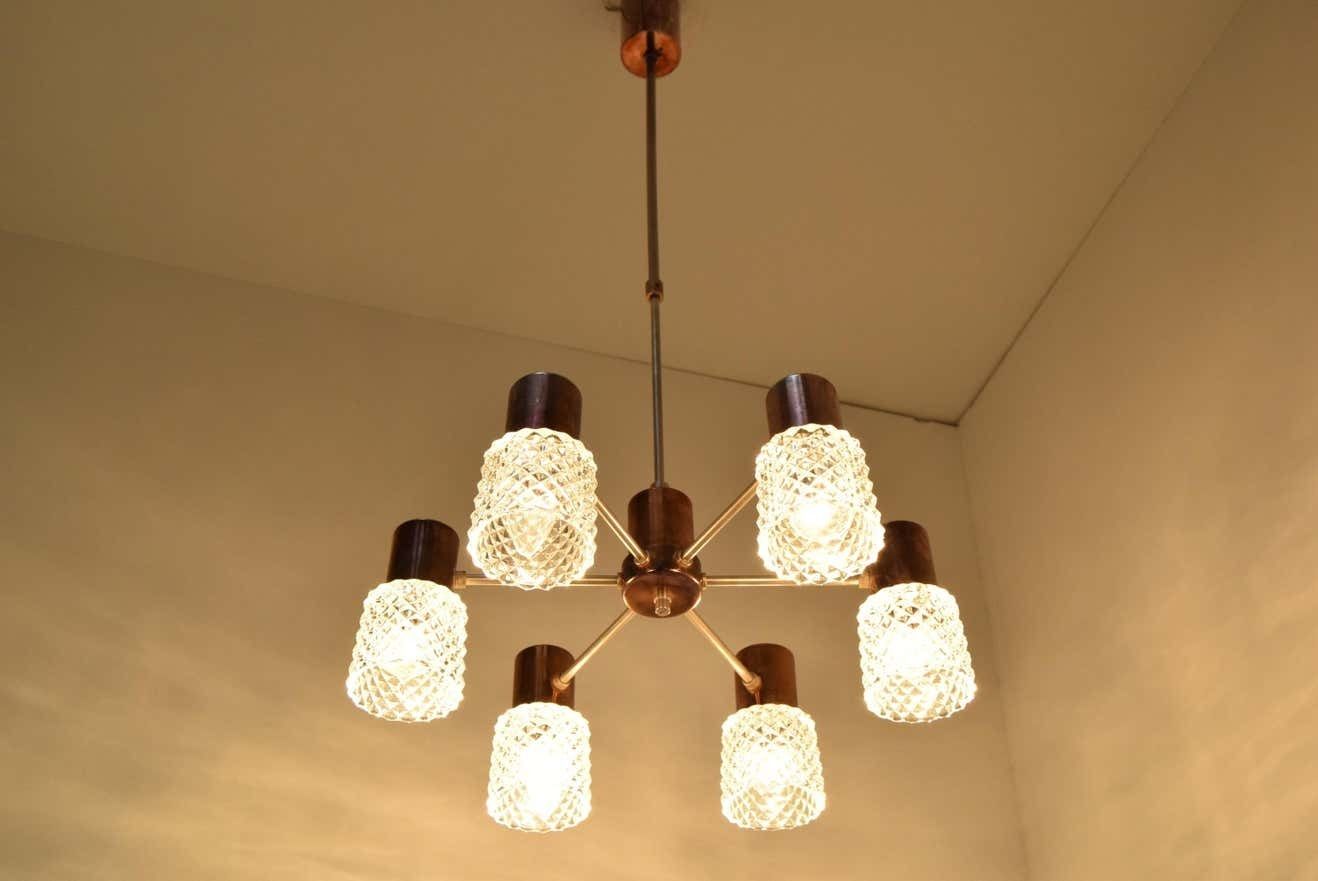 Mid Century Chandelier By Kamenicky Senov,1960's photo for sale