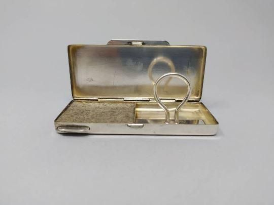 1930s Stunning Rare French Pocket Vintage Rubber Stamp In Silver. photo for sale