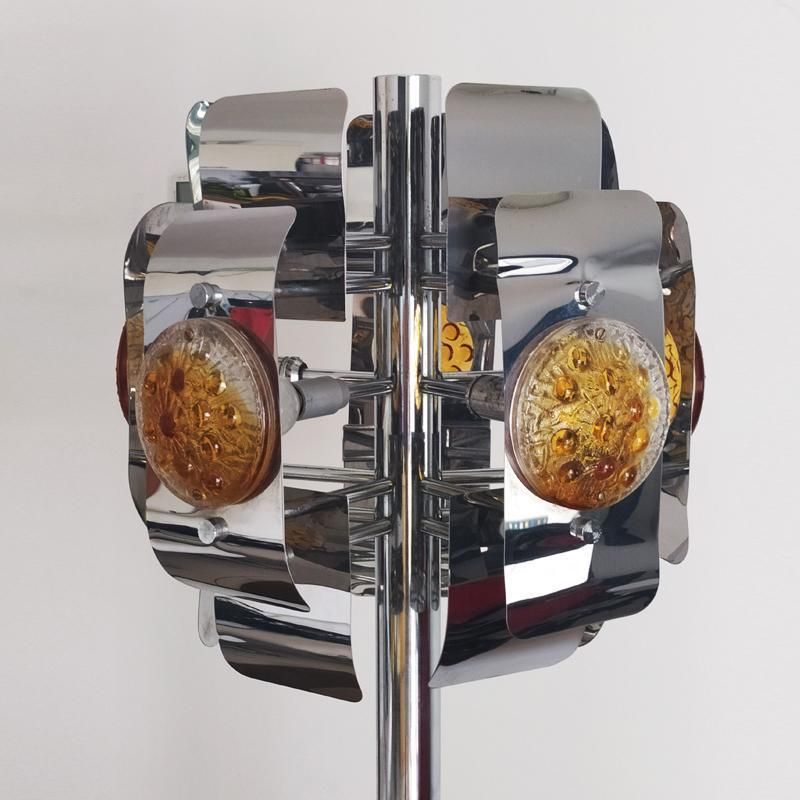 Astonishing Floor Lamp By Toni Zuccheri For Mazzega With Murano Glasses And Marble Base 1970s photo for sale